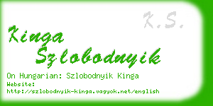 kinga szlobodnyik business card